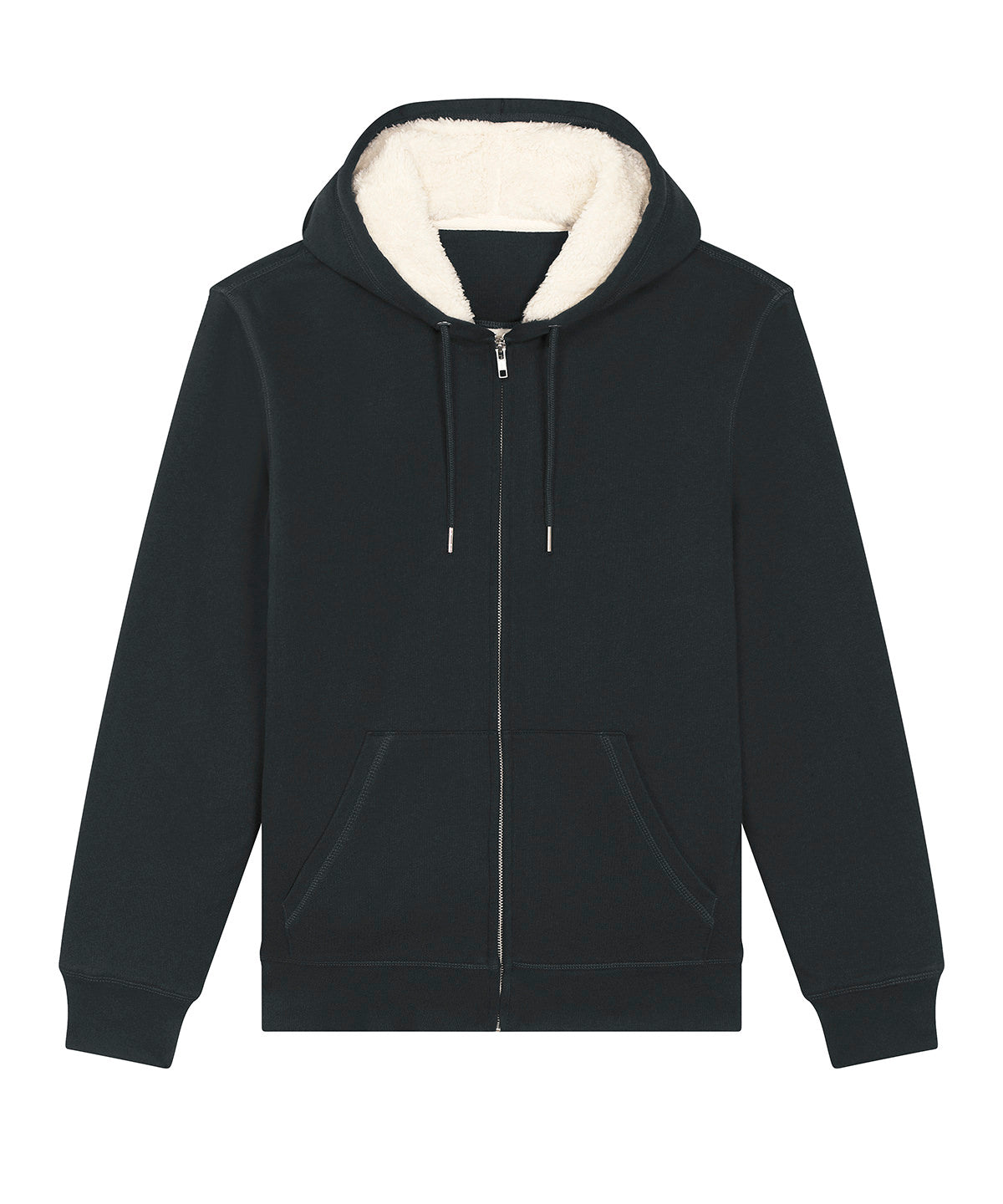 Unisex Hygger sherpa zip-through sweatshirt (STSU956) - Black