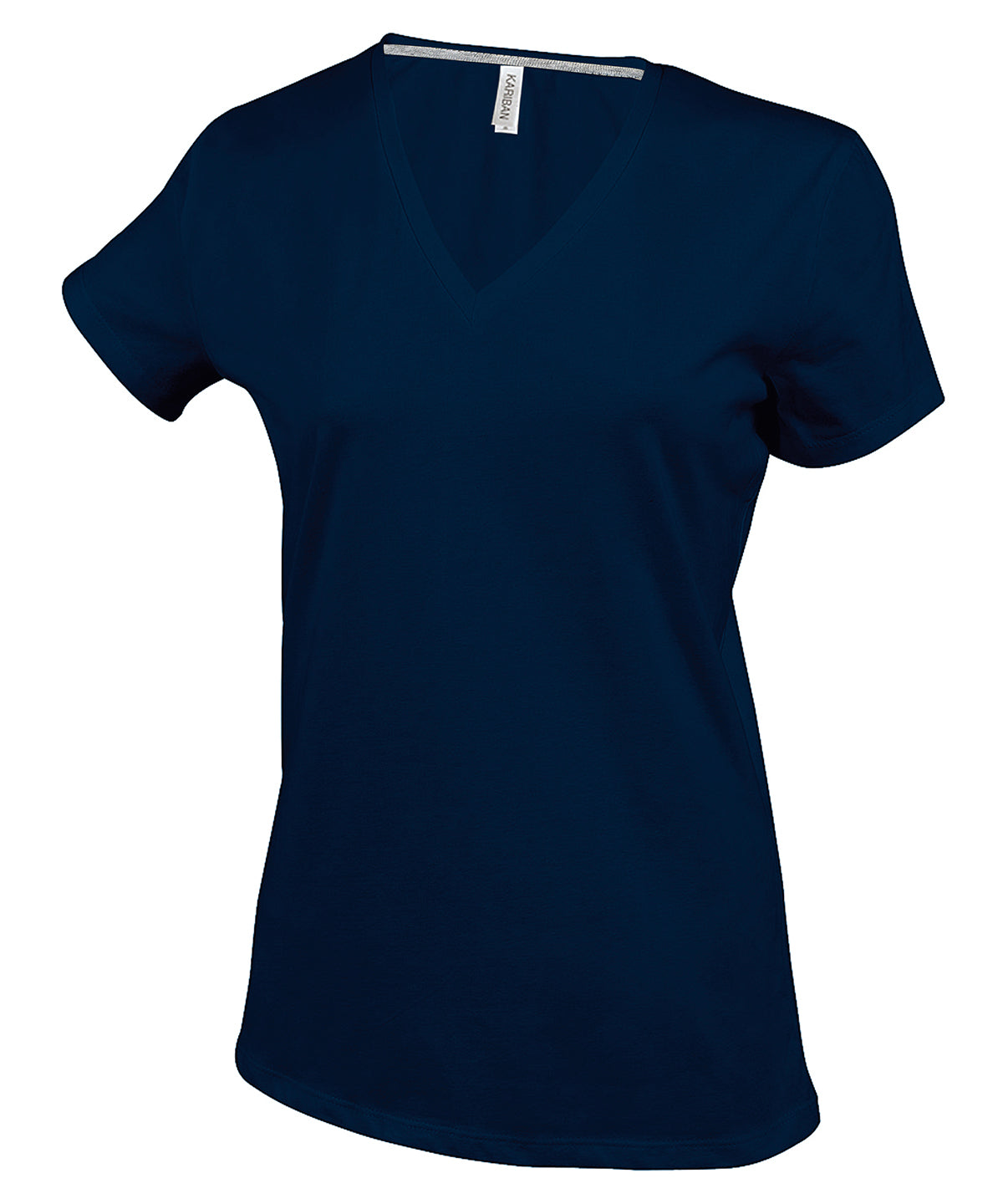 Ladies' short-sleeved V-neck T-shirt - Navy