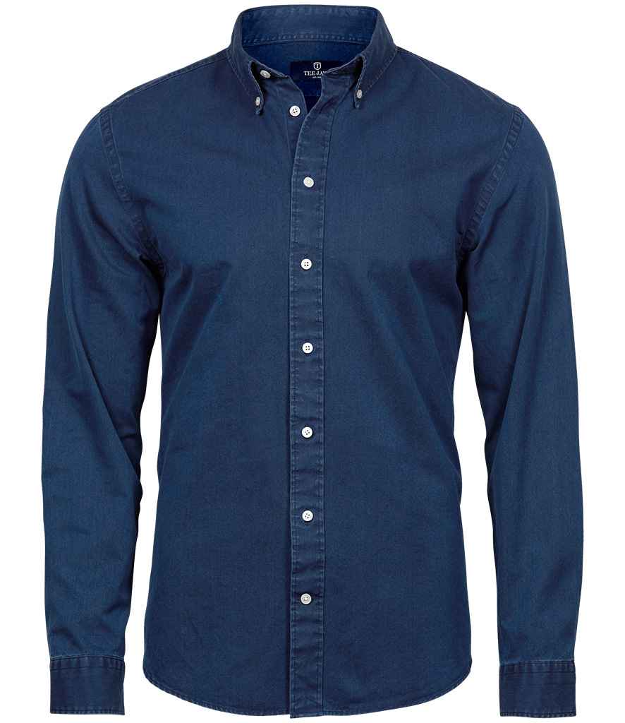 Tee Jays Long Sleeve Casual Twill Shirt - Indigo