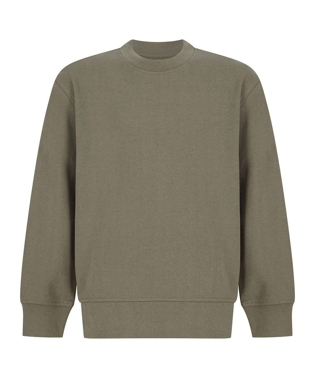 Kids sustainable fashion curved hem sweatshirt - Khaki