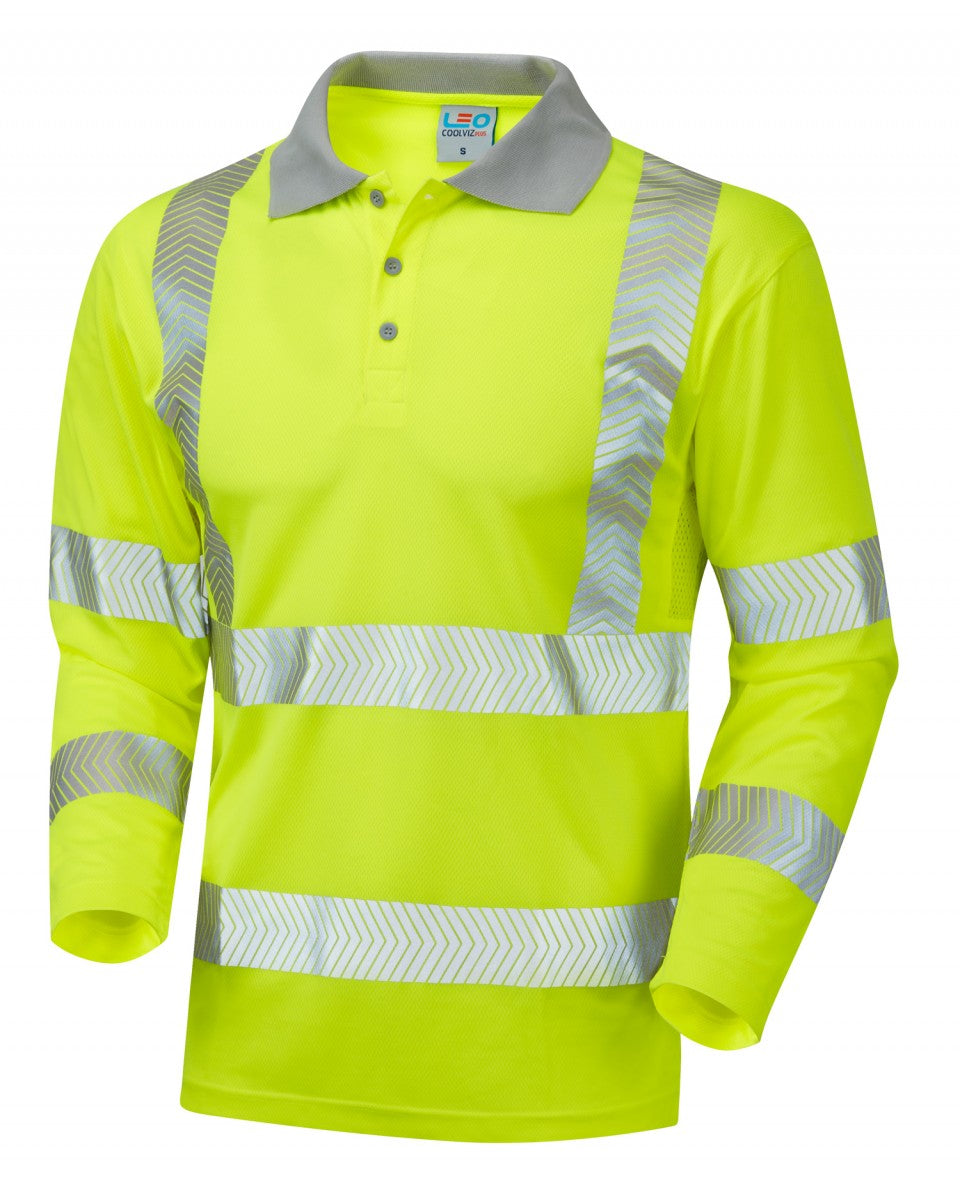 BARRICANE ISO 20471 Cl 3 Coolviz Plus Sleeved Polo Shirt - HV Yellow