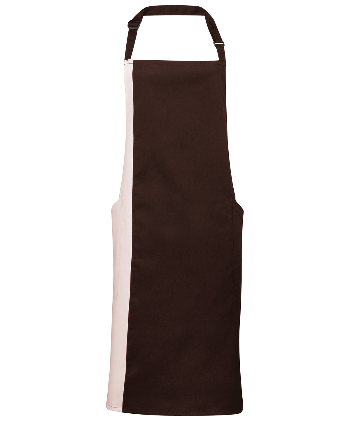 Contrast bib apron - Brown/Natural