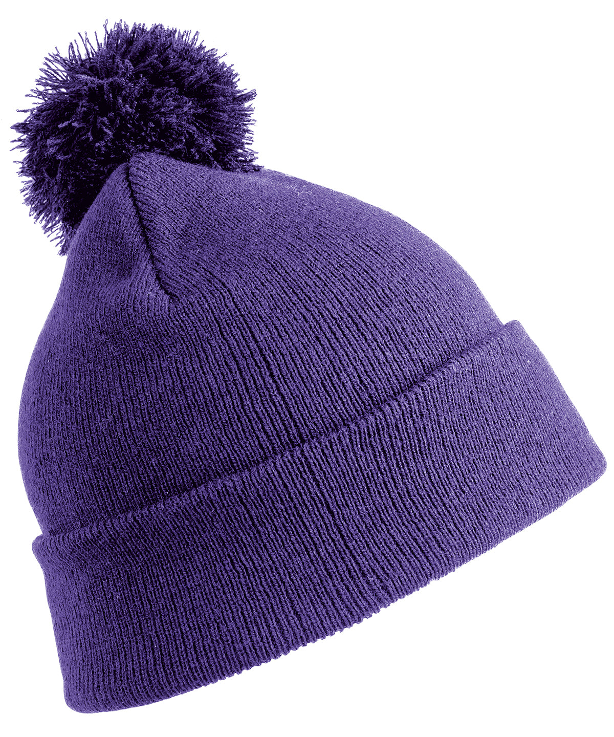 Junior Pom Pom Beanie - Purple