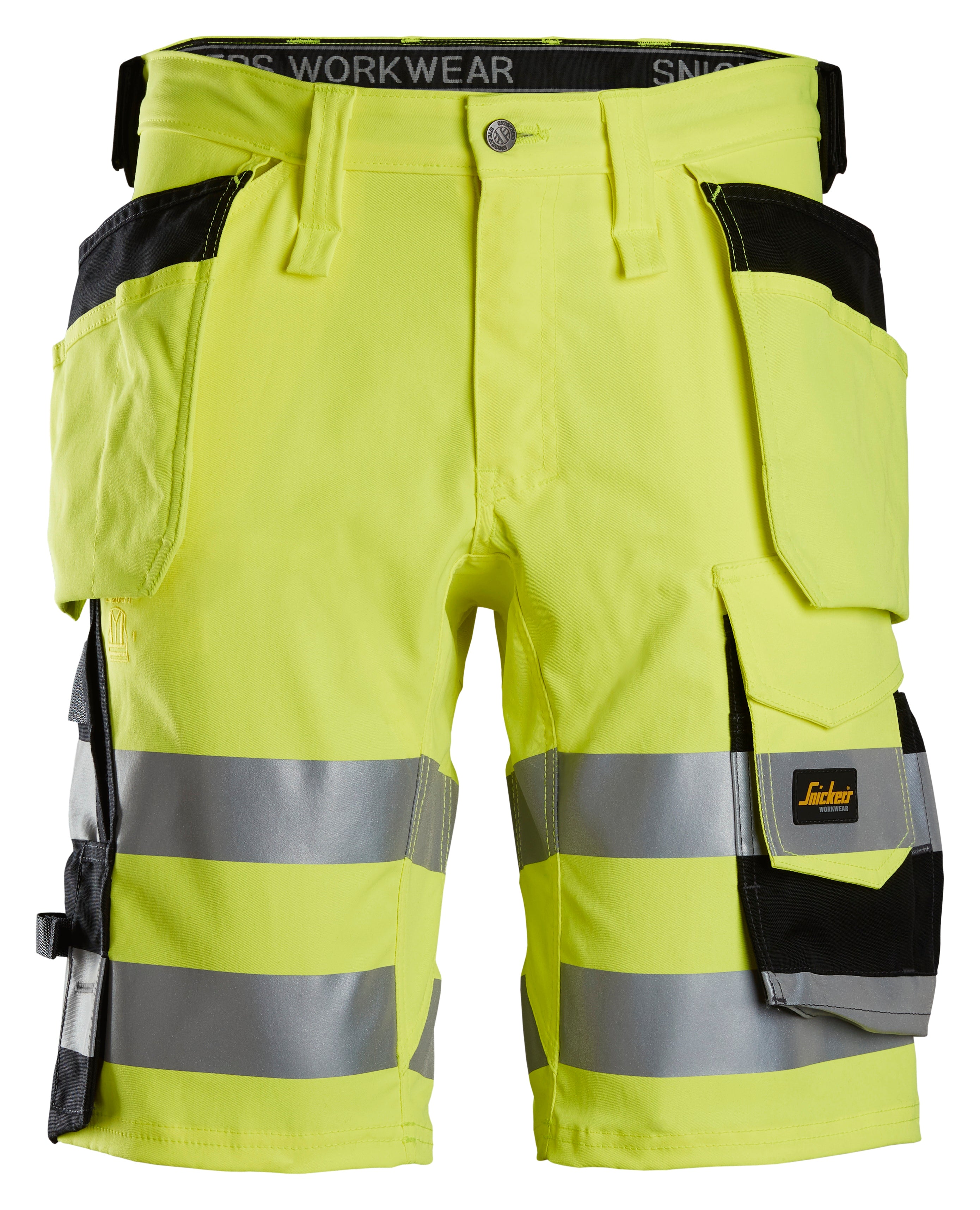 High-Vis Class 1 Stretch Shorts Holster Pockets - High vis yellow\Black - 6604