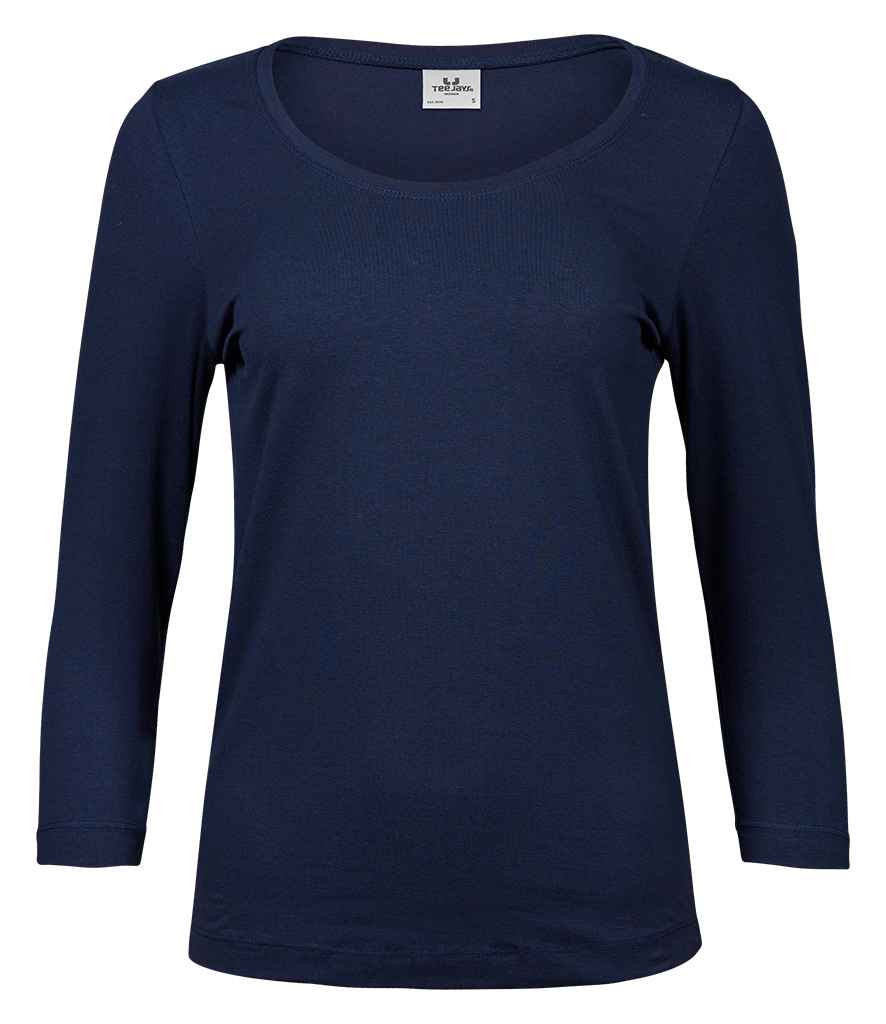 Tee Jays Ladies Stretch 3/4 Sleeve T-Shirt - Navy