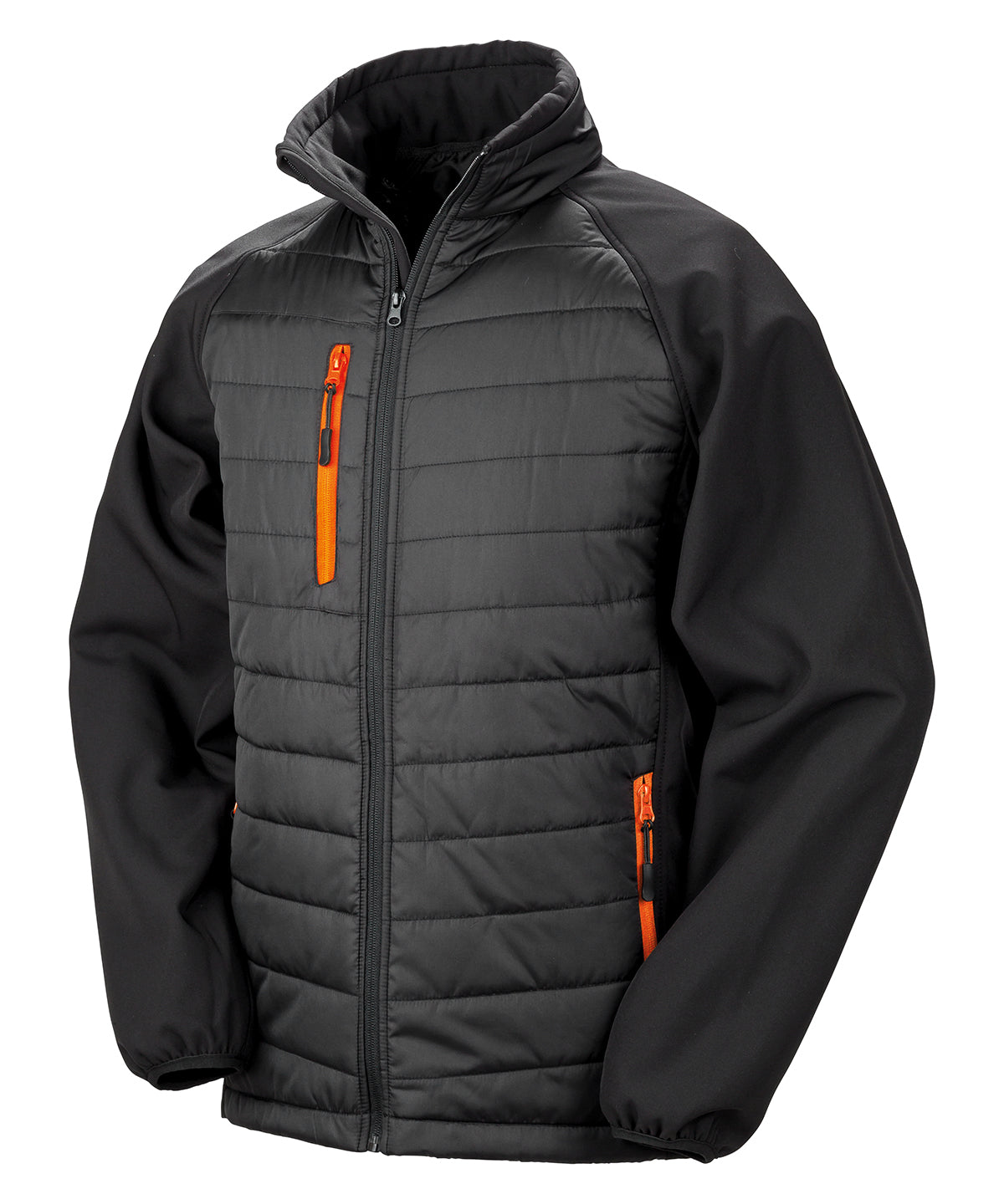 Compass padded softshell jacket - Black/Orange