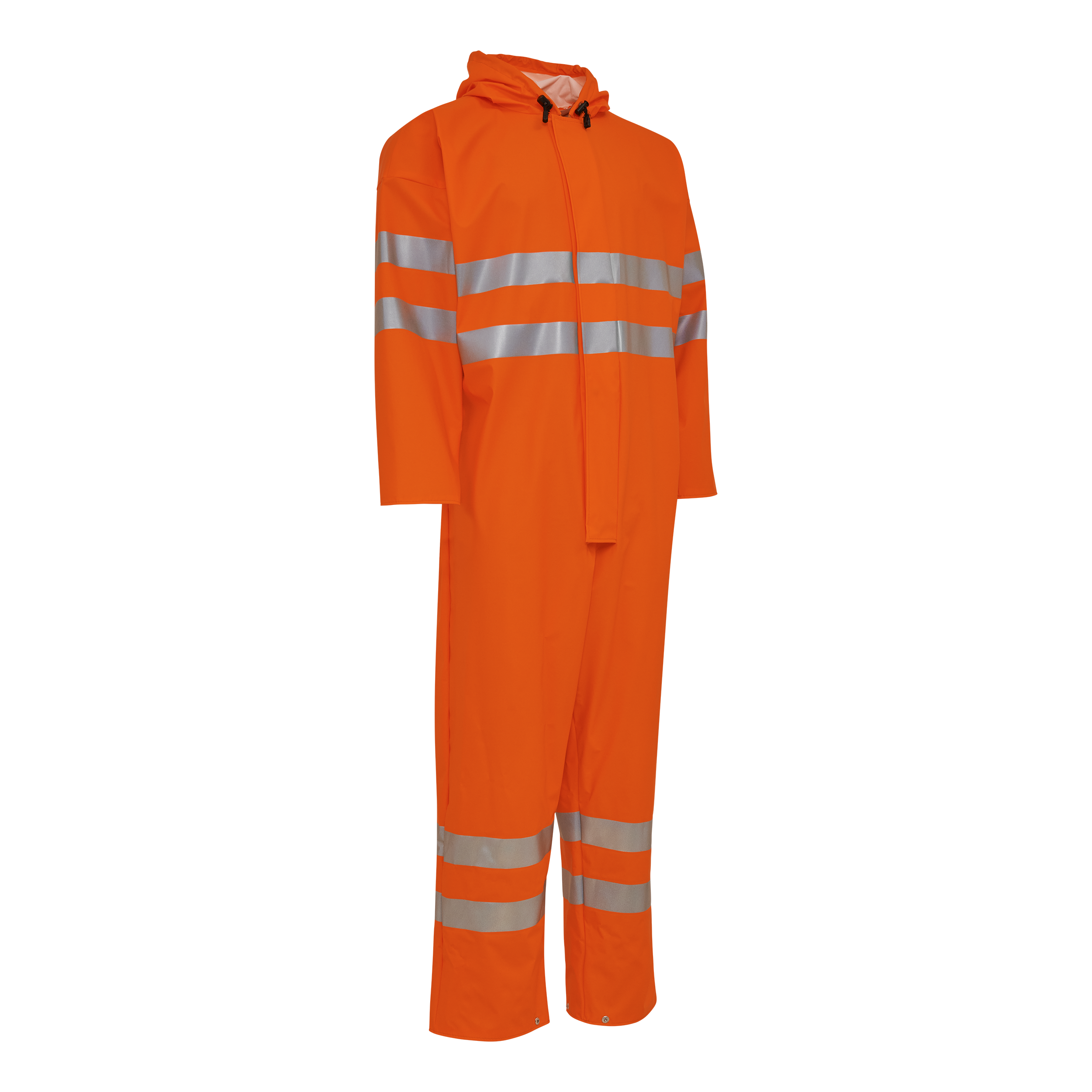 MadeInEurope PU Visible Coverall with Reflective Tape - Fl. orange