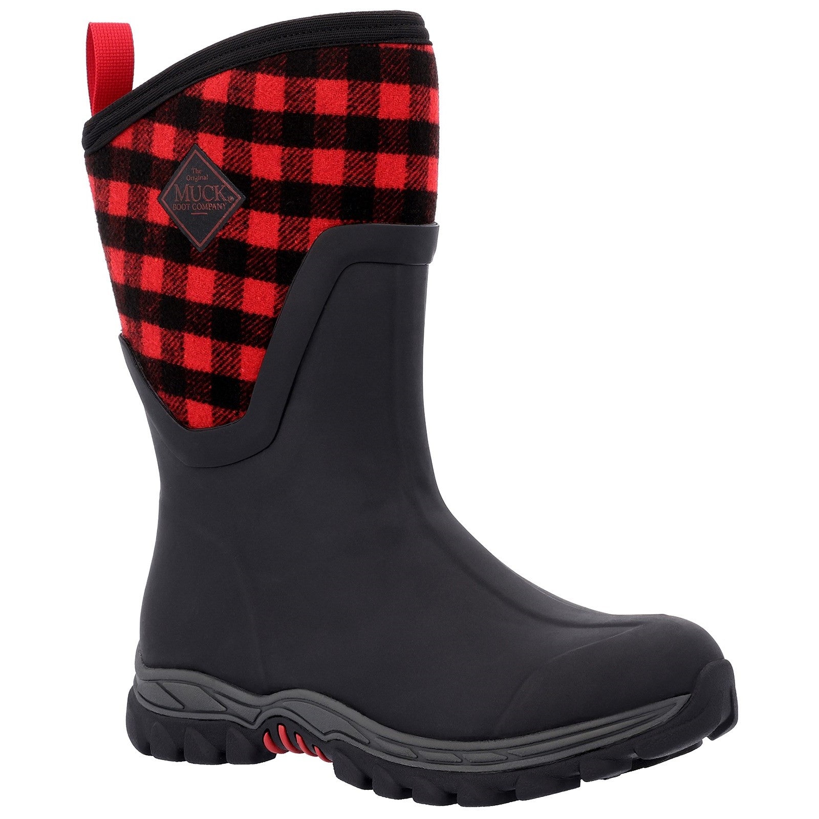Arctic Sport Mid Wellington Boots - Black/Buffalo Plaid