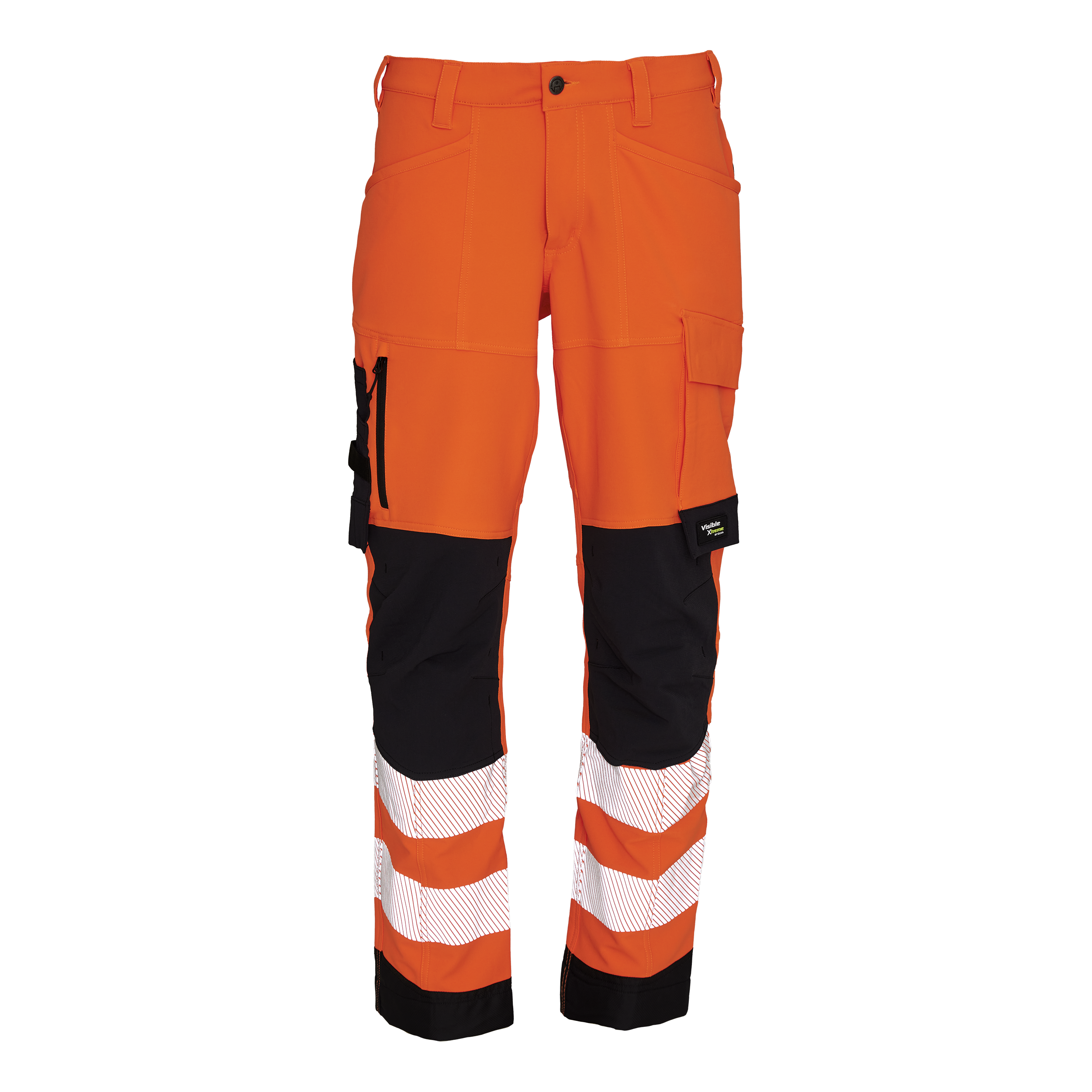 Visible Xtreme Recycled Workwear Trousers - Fl. orange/Black