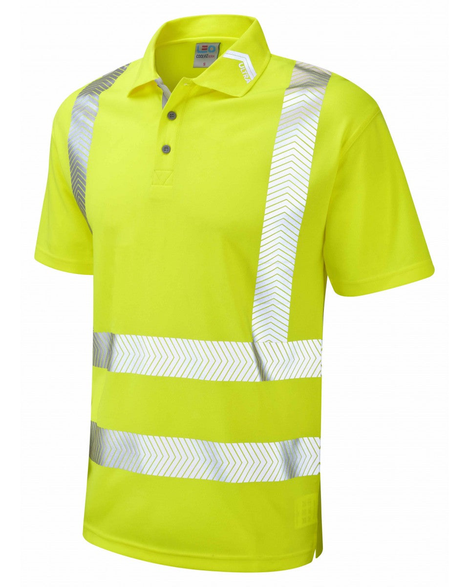 BROADSANDS ISO 20471 Cl 2 Coolviz Ultra Polo Shirt - HV Yellow