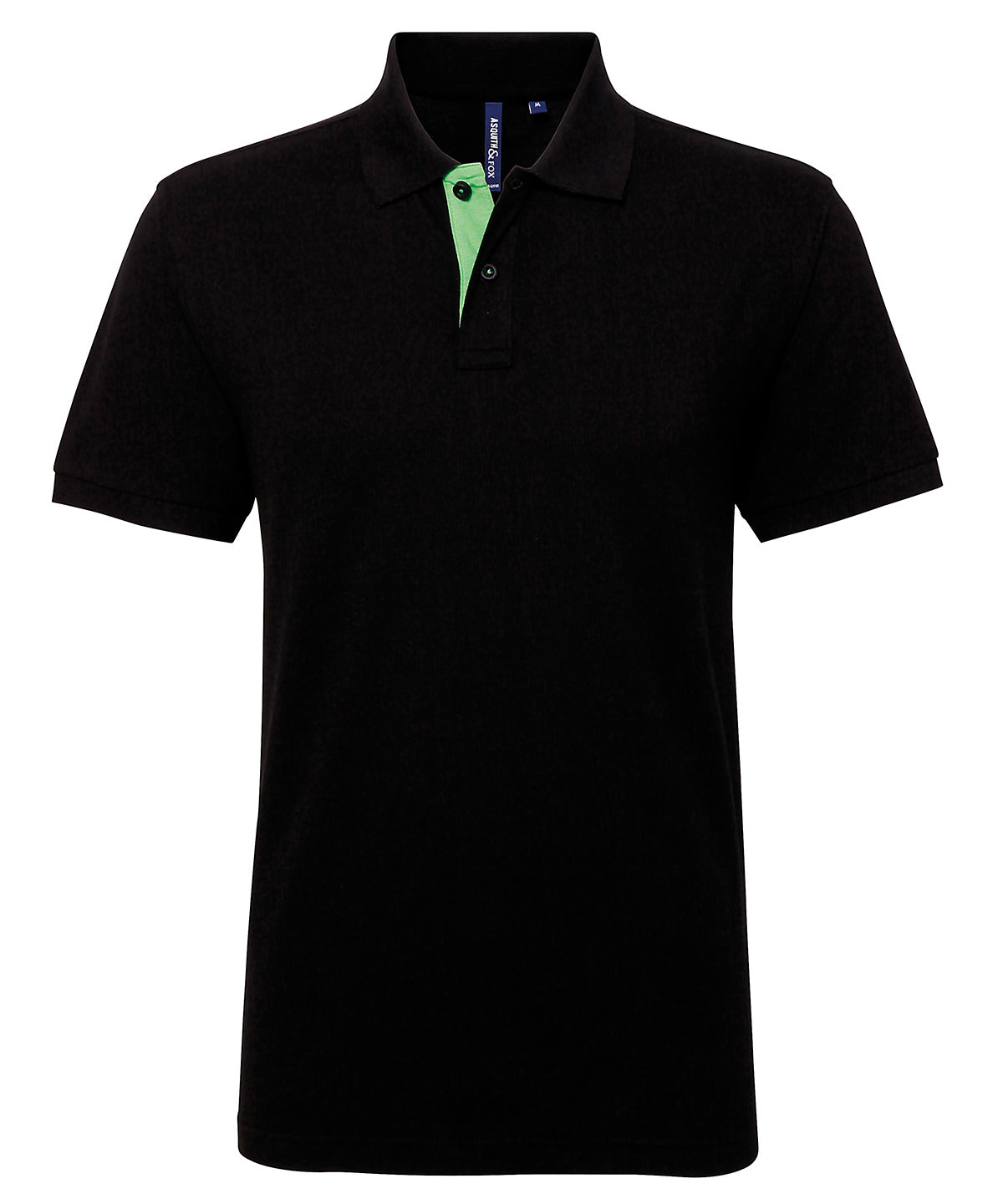 Men's classic fit contrast polo - Black/Lime