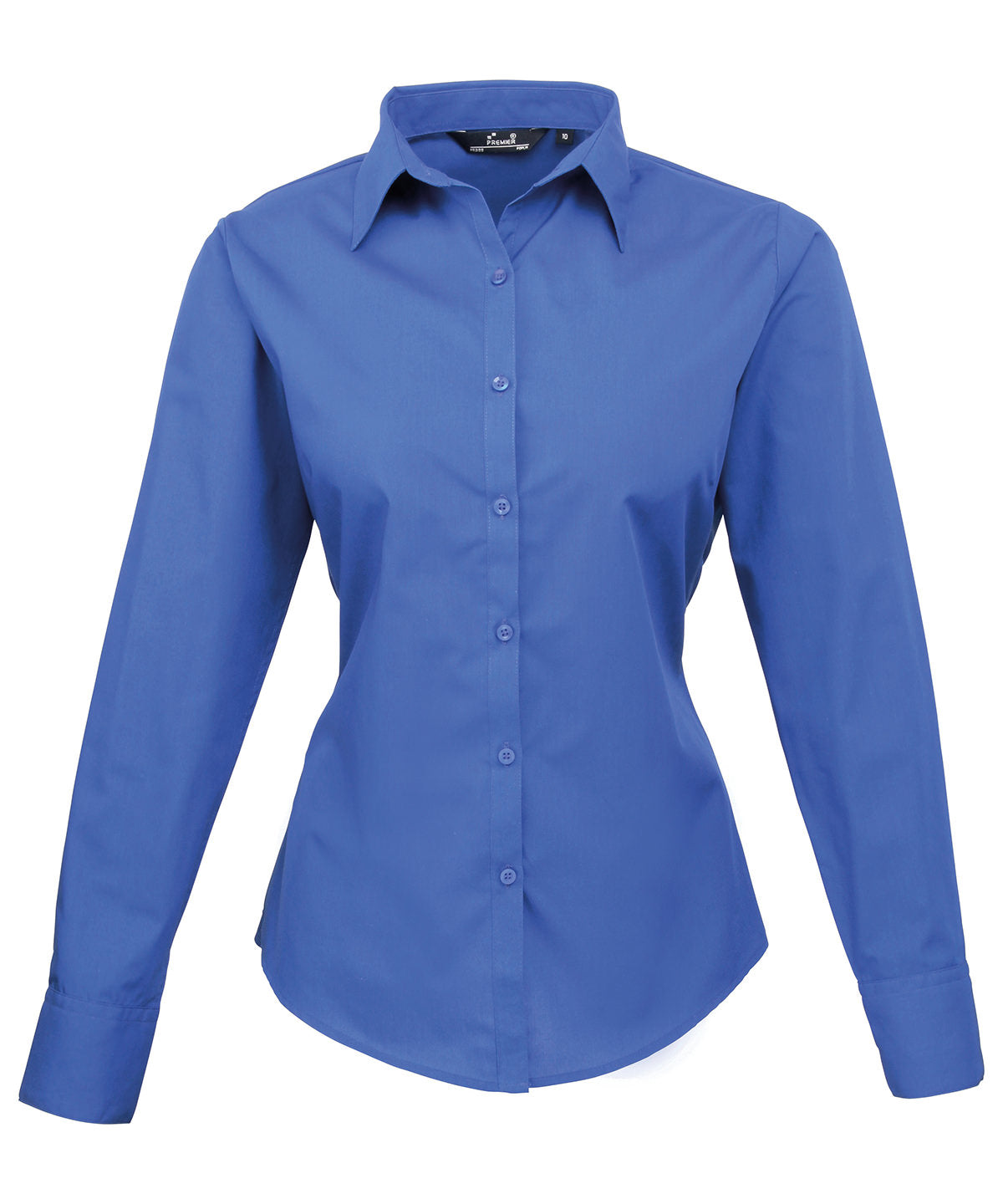 Women's poplin long sleeve blouse - Royal