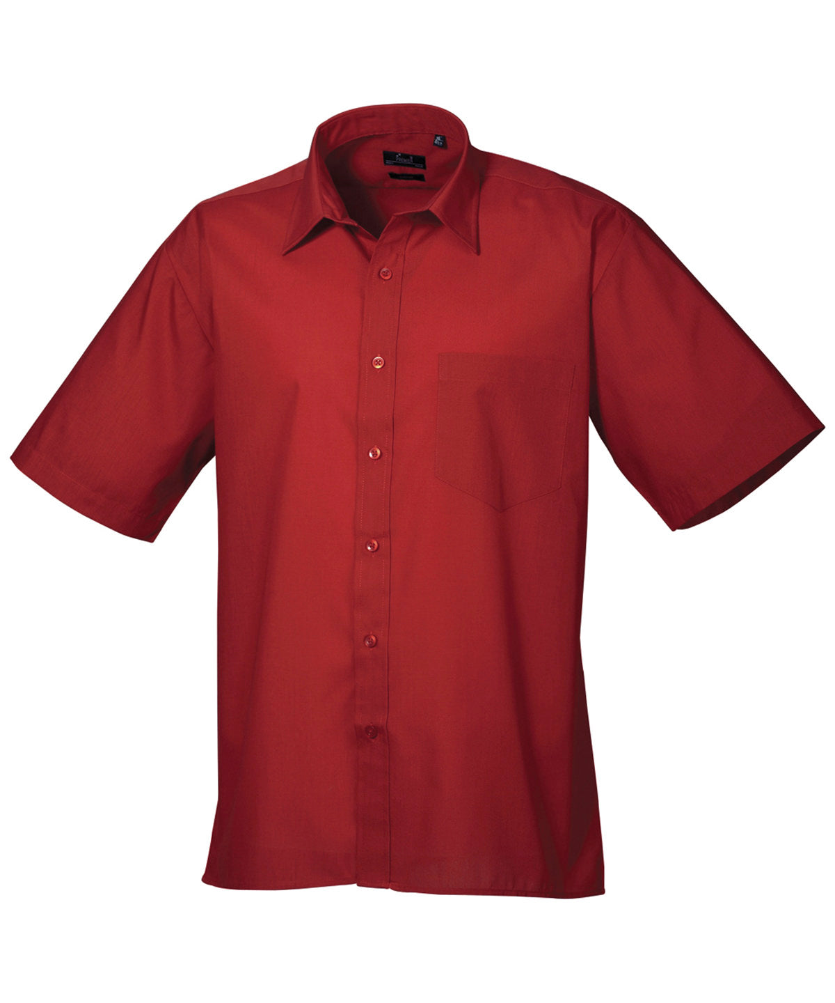 Short sleeve poplin shirt - Burgundy