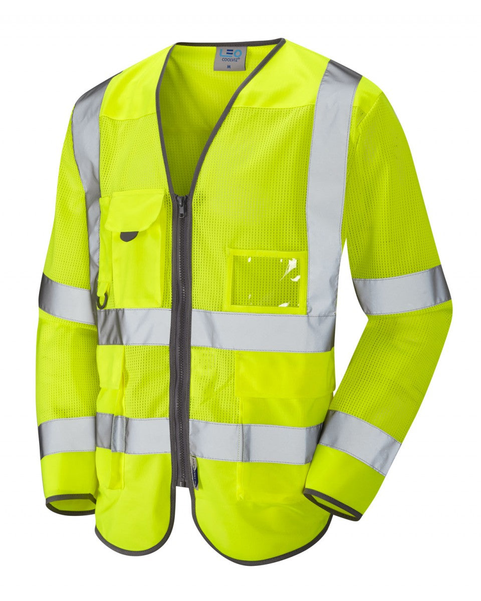 BURRINGTON ISO 20471 Cl 3 Coolviz Superior Sleeved Waistcoat - HV Yellow