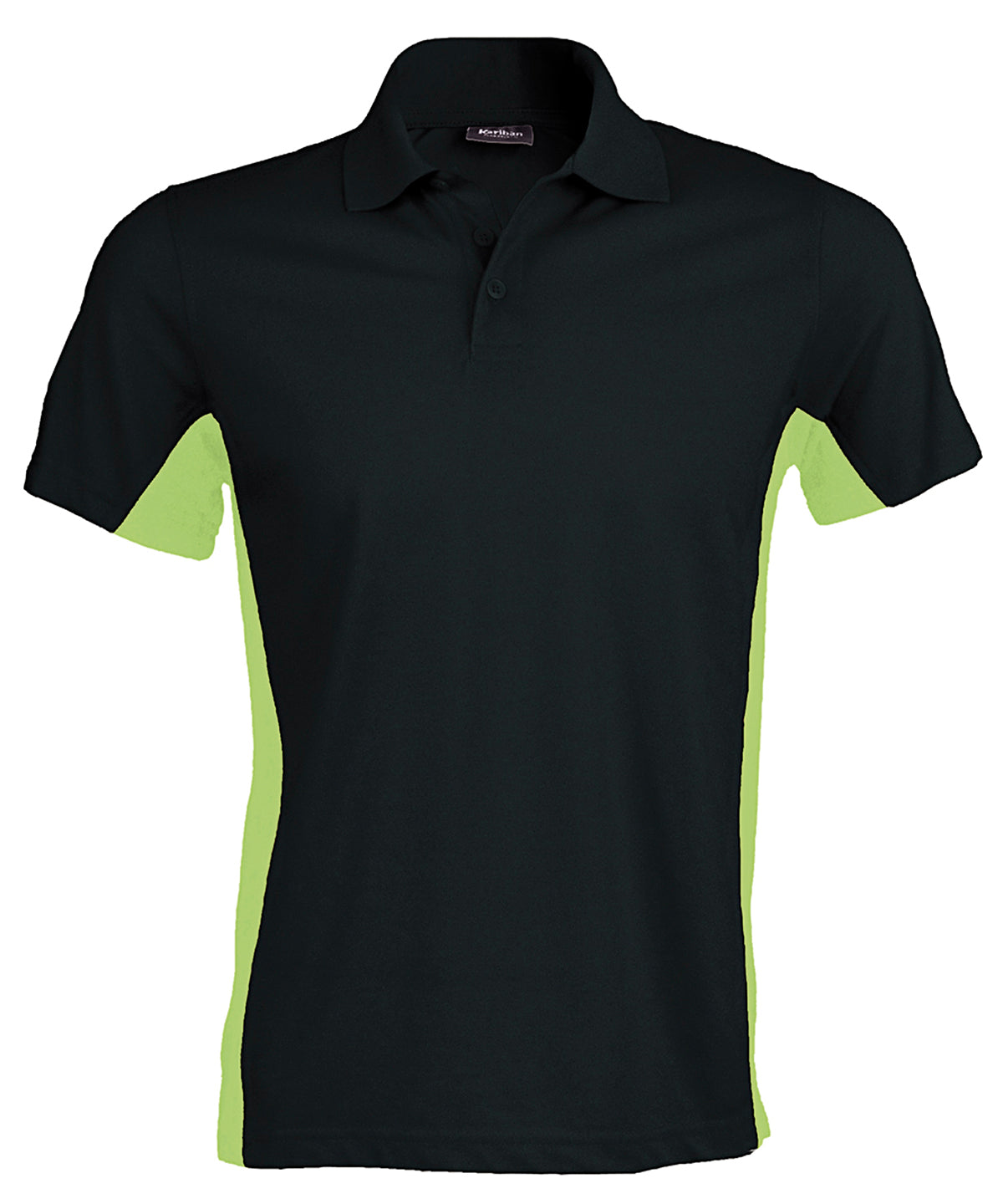 Flags short sleeve bi-colour polo shirt - Black/Lime