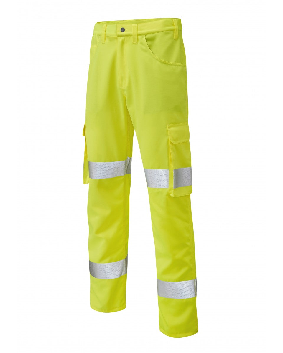 YELLAND ISO 20471 Cl 1 Lightweight Poly/Cotton Cargo Trouser - HV Yellow