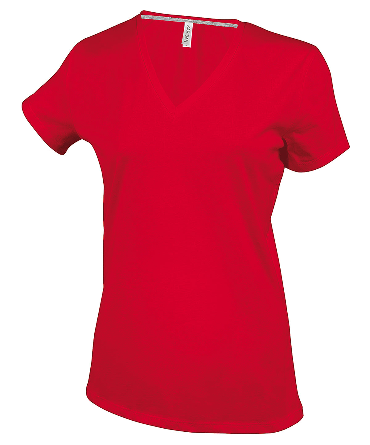 Ladies' short-sleeved V-neck T-shirt - Red