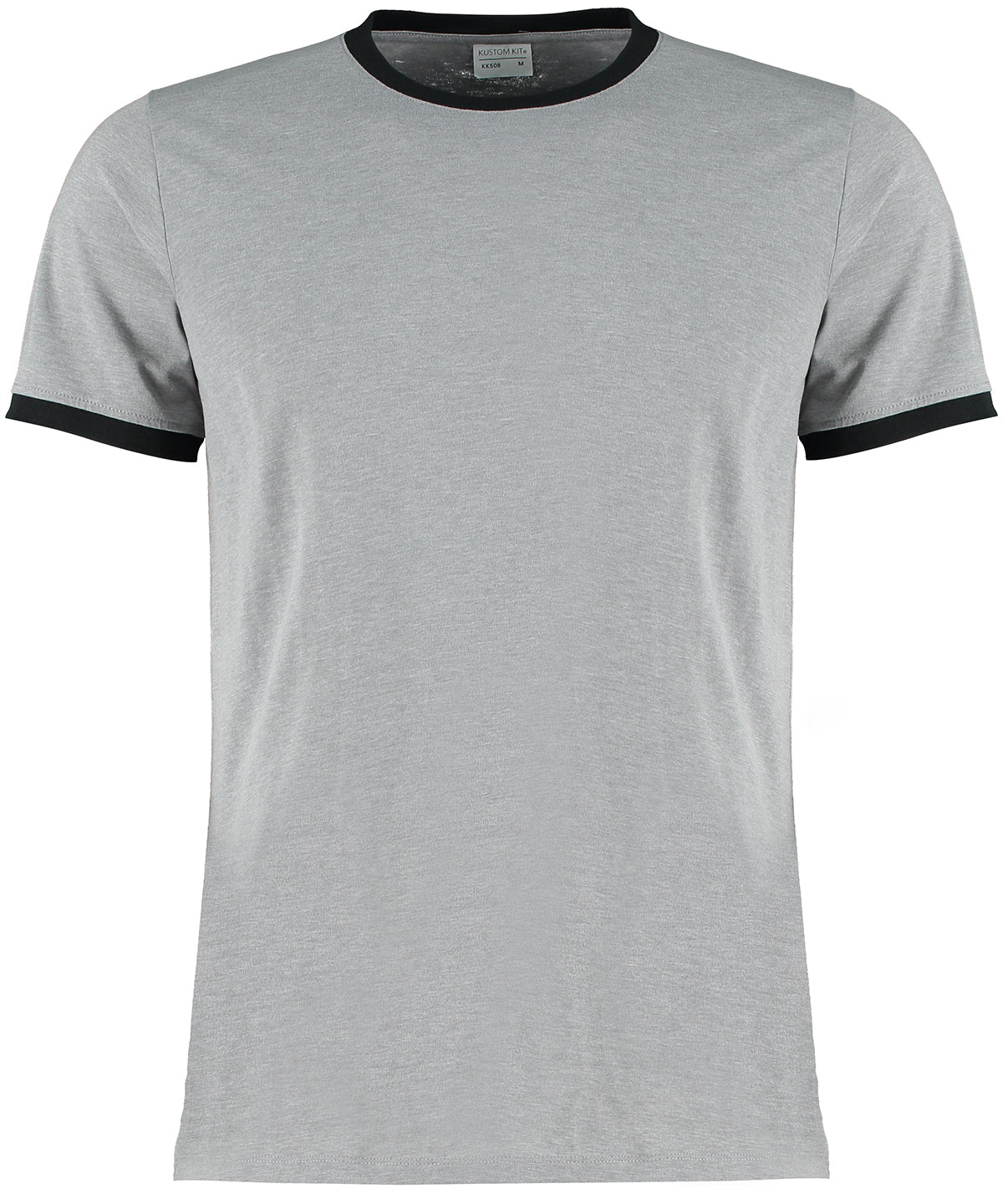 Fashion fit ringer tee - Light Grey Marl/ Black