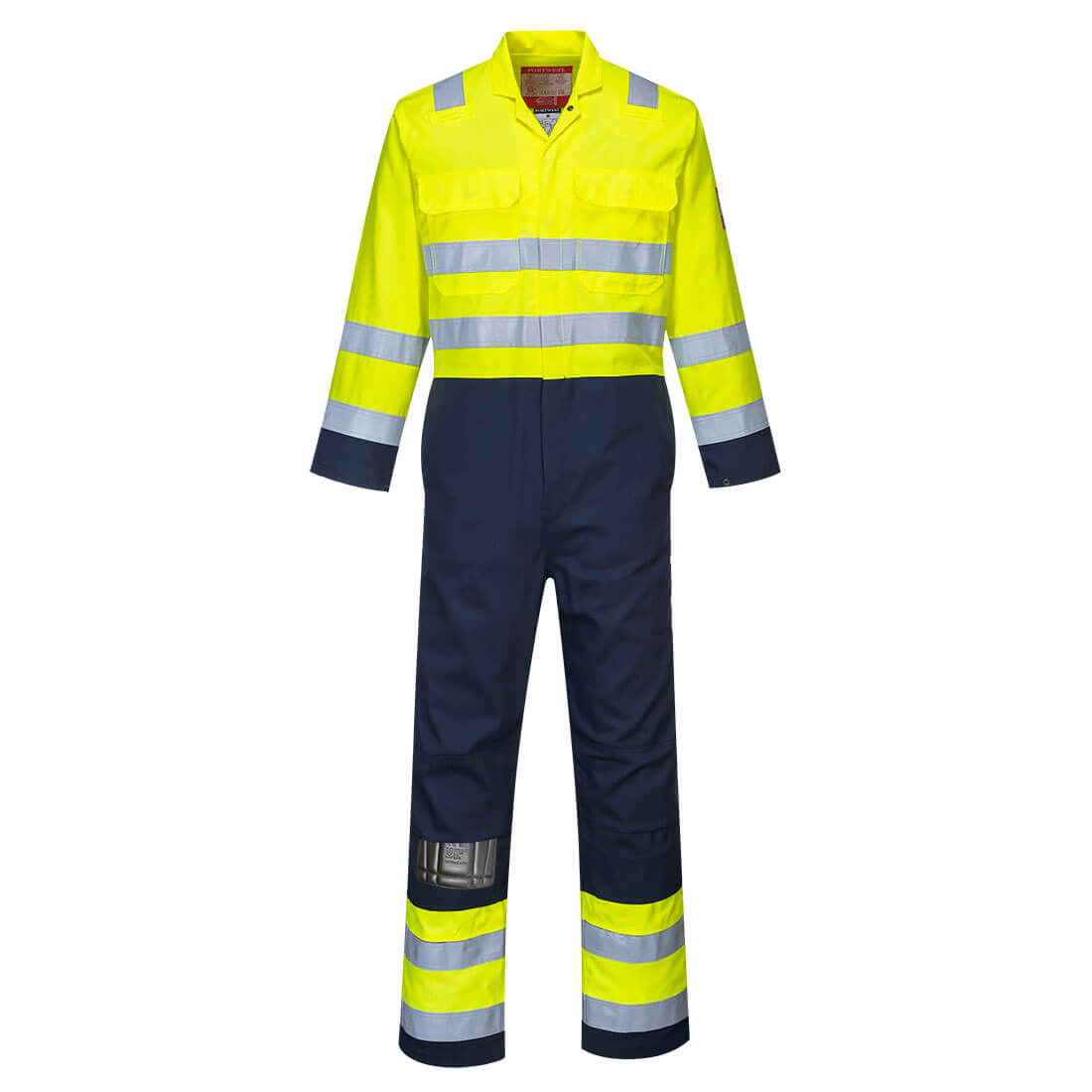 Hi-Vis Anti-Static Bizflame Pro Coverall - Yellow/Navy
