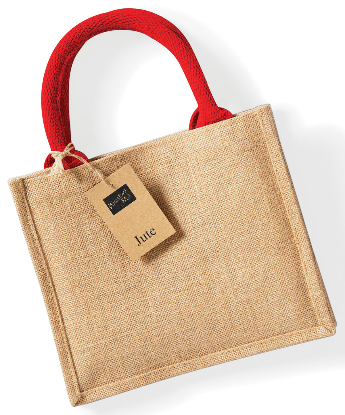Jute mini gift bag - Natural/Bright Red