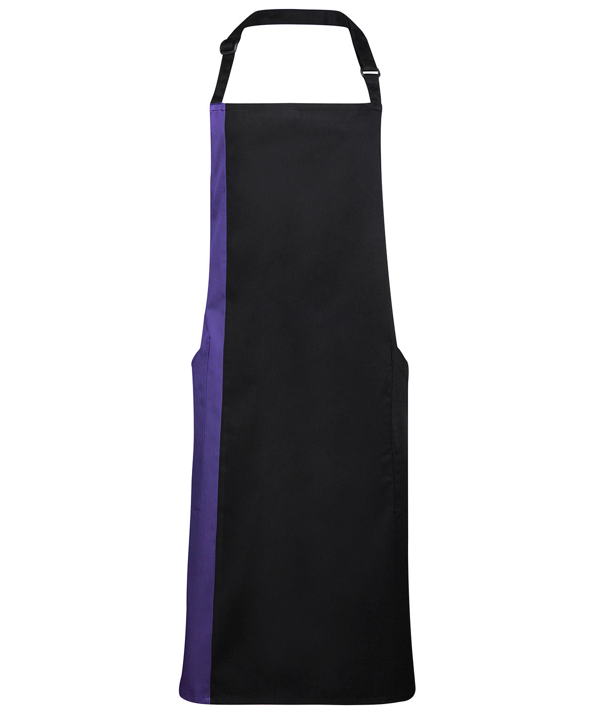 Contrast bib apron - Black/Purple