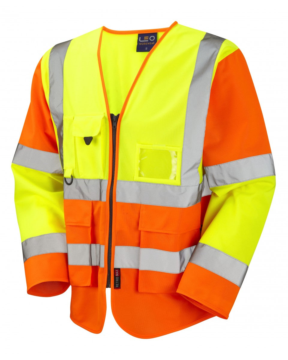 WRAFTON ISO 20471 Cl 3 Superior Sleeved Waistcoat - HV YELLOW/HV ORANGE
