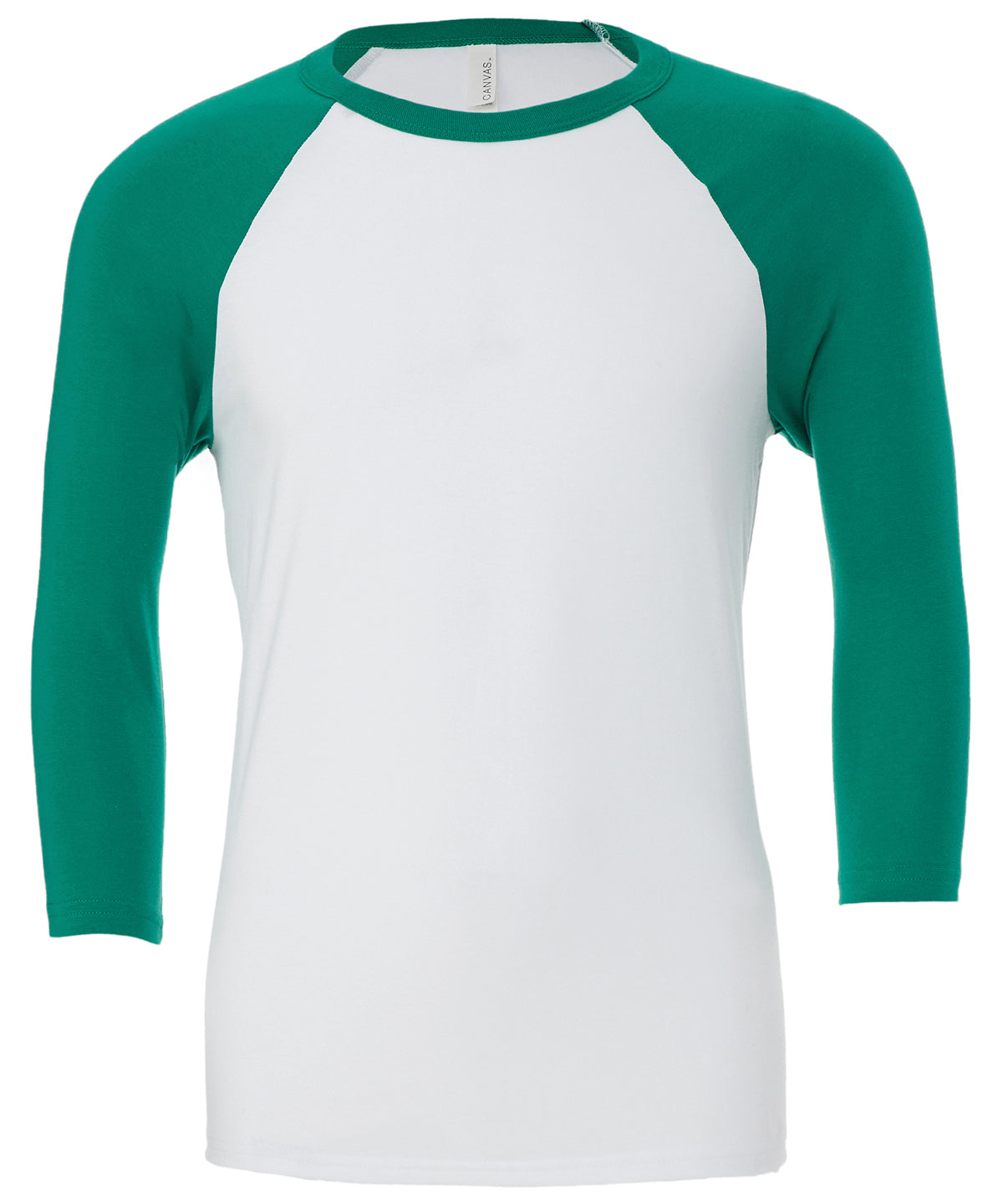 Unisex triblend ¾ sleeve baseball t-shirt - White/Kelly