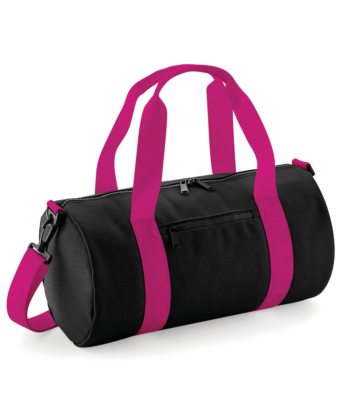 Mini barrel bag - Black/Fuchsia