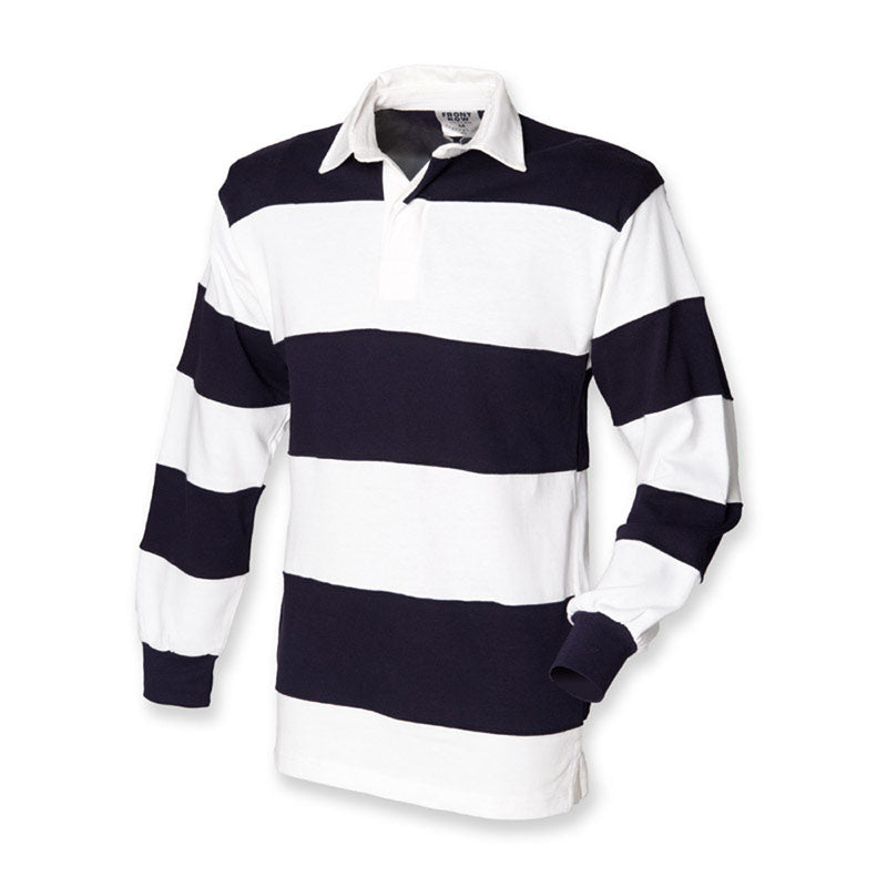 Front Row Mens Sewn stripe Long Sleeve rugby shirt