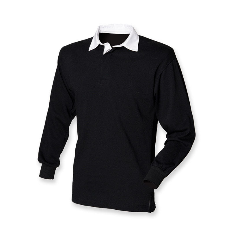 Front Row Mens Long Sleeve Classic Cotton Rugby Shirt
