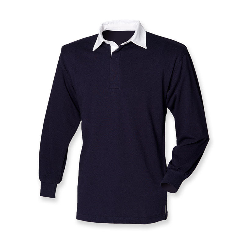 Front Row Mens Long Sleeve Classic Cotton Rugby Shirt