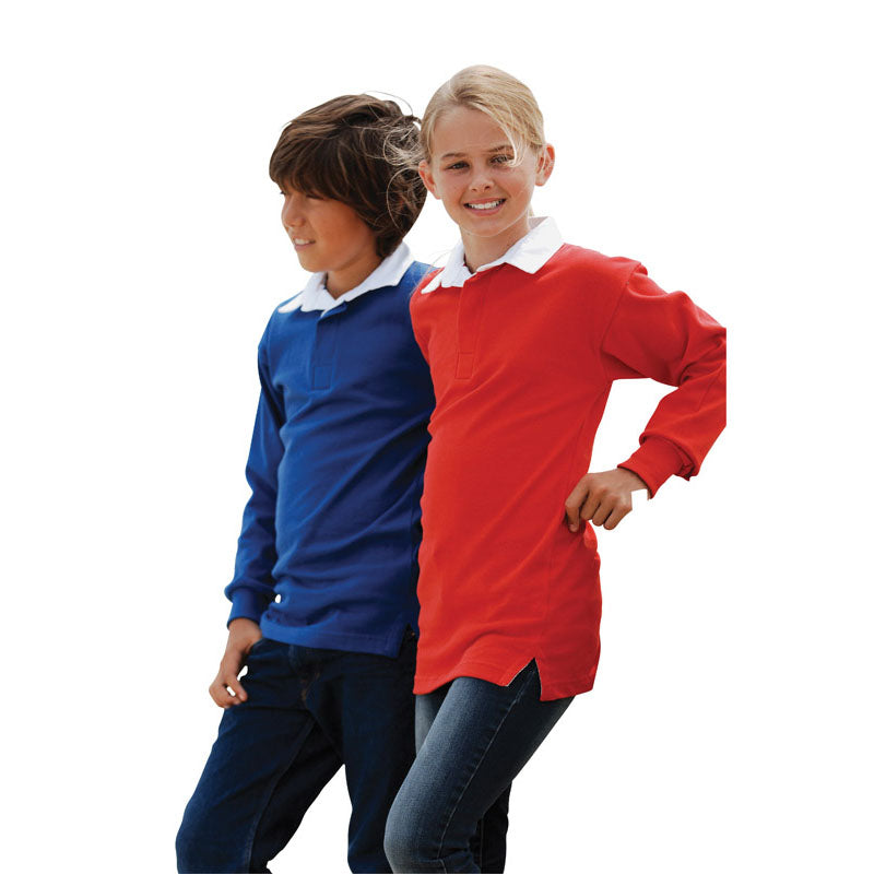 Front Row Kids Long Sleeve Plain Rugby Shirt