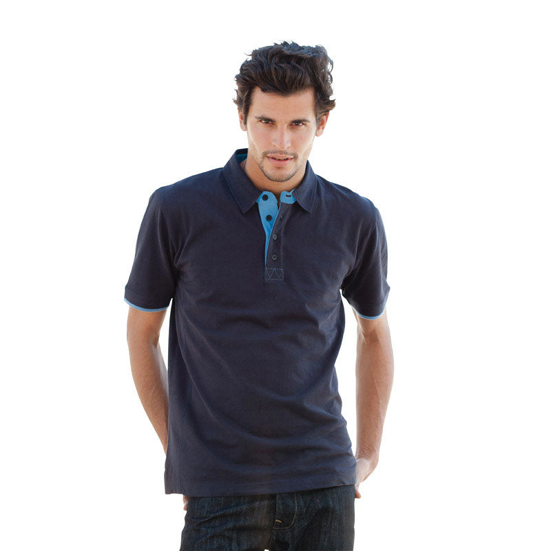 Front Row Contrast Pique Polo Shirts
