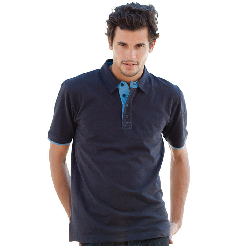 Front Row Contrast Pique Polo Shirts