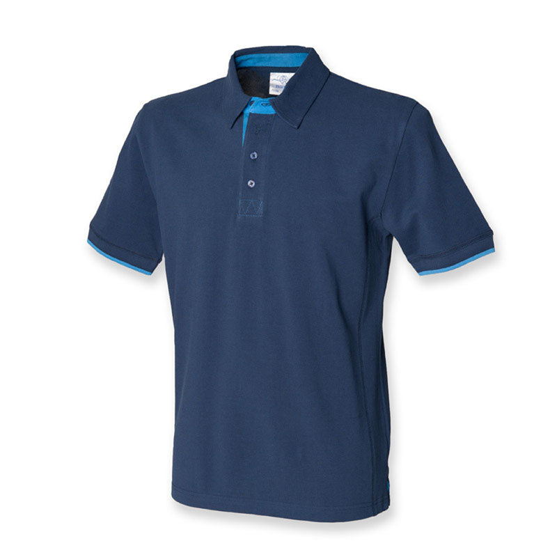 Front Row Contrast Pique Polo Shirts