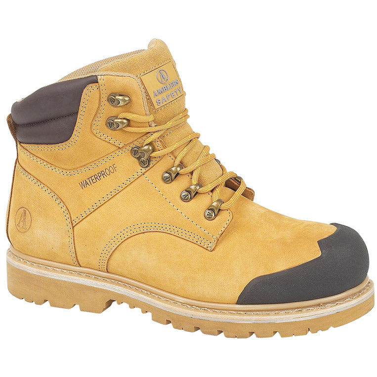 Mens Safety Dealer Work Boots Brown