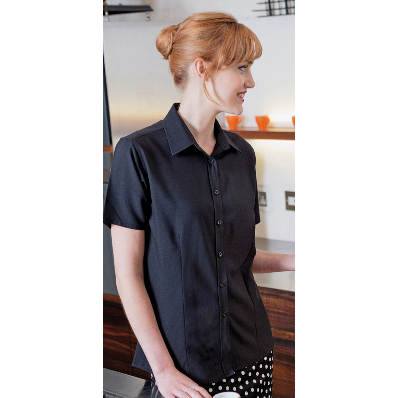 Henbury Womens  wicking anti-bacterial short sleeve shirt