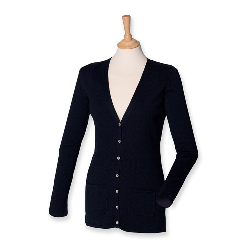 Henbury Womens V Button Cardigan