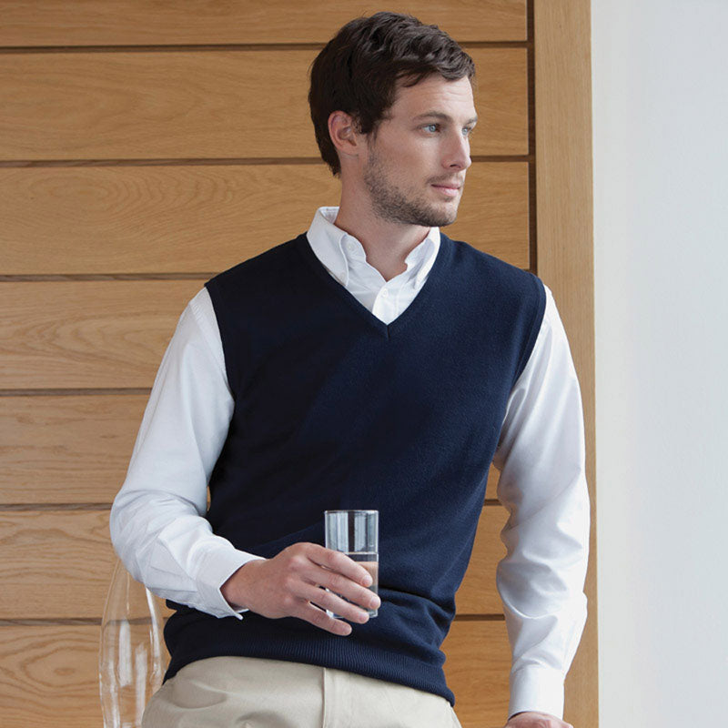 Henbury Sleeveless V-Neck Jumper