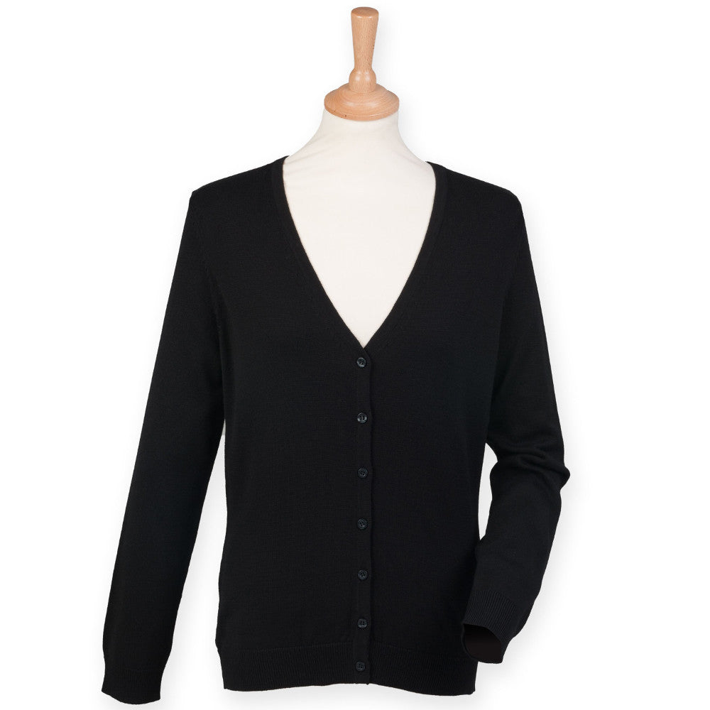 Henbury Ladies V-Neck Button Up Cardigan