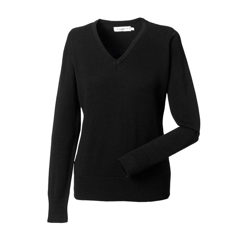 Russell Collection Girl's V Neck True Knit Sweater
