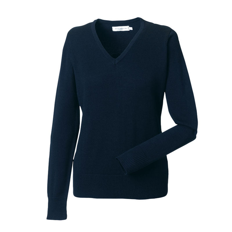 Russell Collection Girl's V Neck True Knit Sweater