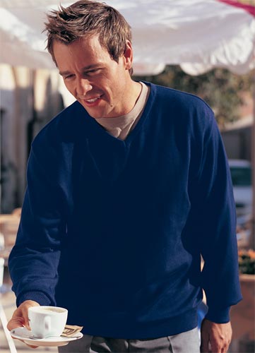 Russell Collection Mens V-neck true knit sweater