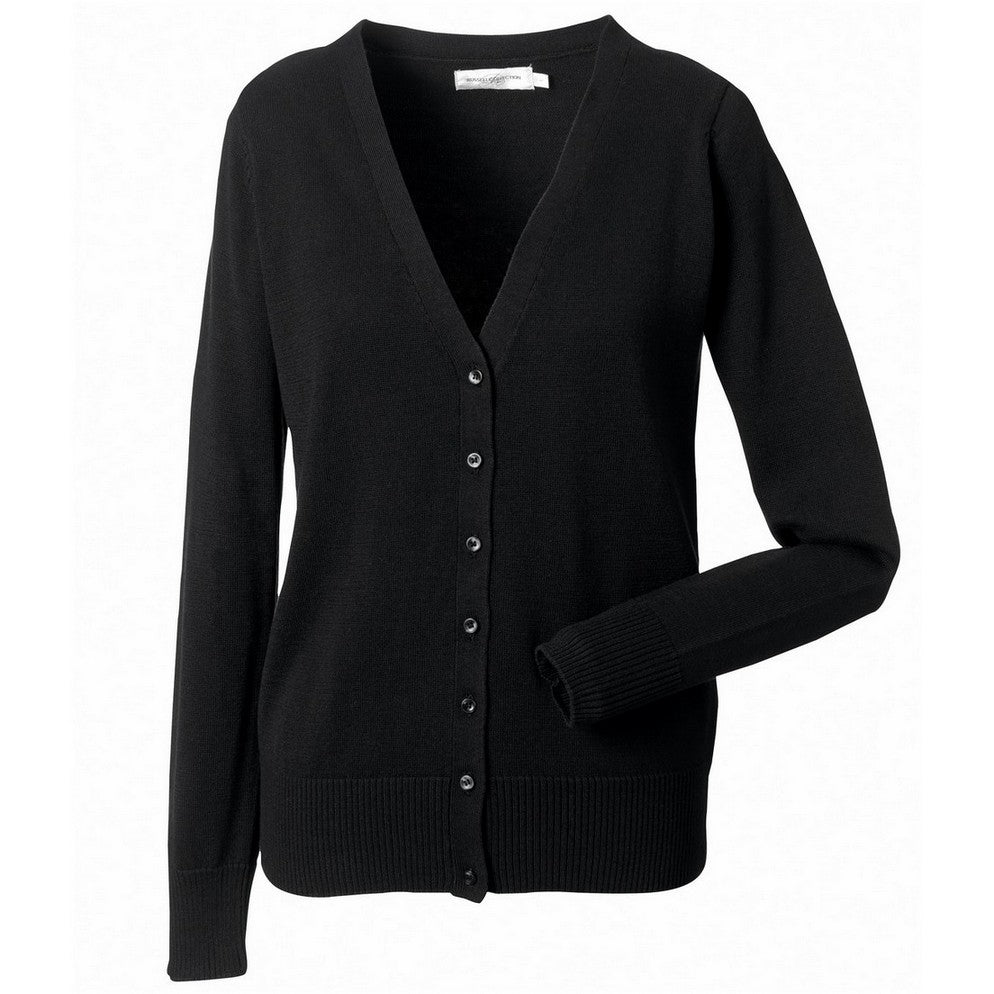 Russell Collection Womens V Neck Knitted Cardigan