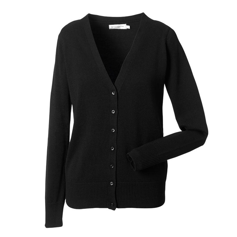 Russell Collection Womens V Neck Knitted Cardigan