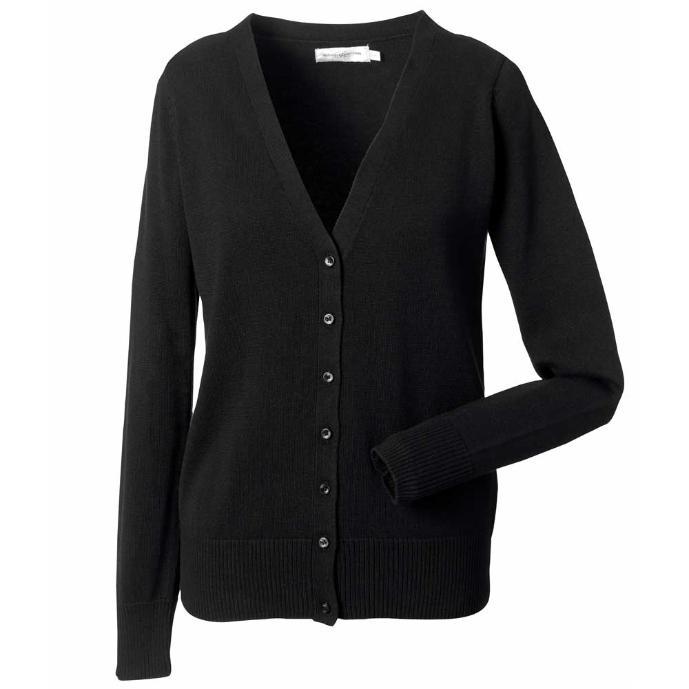 Russell Collection Womens V Neck Knitted Cardigan