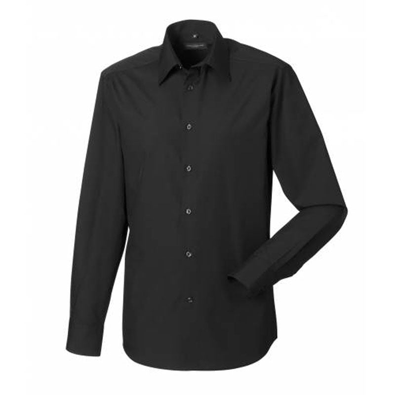 Russell Collection Long Sleeve Poly/Cotton Easycare Fitted Poplin Shirt