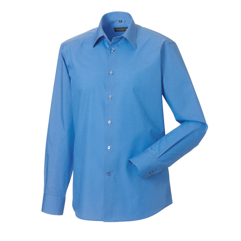Russell Collection Long Sleeve Poly/Cotton Easycare Fitted Poplin Shirt
