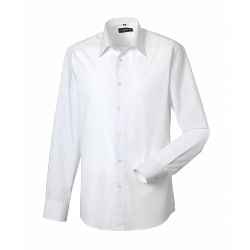 Russell Collection Long Sleeve Poly/Cotton Easycare Fitted Poplin Shirt