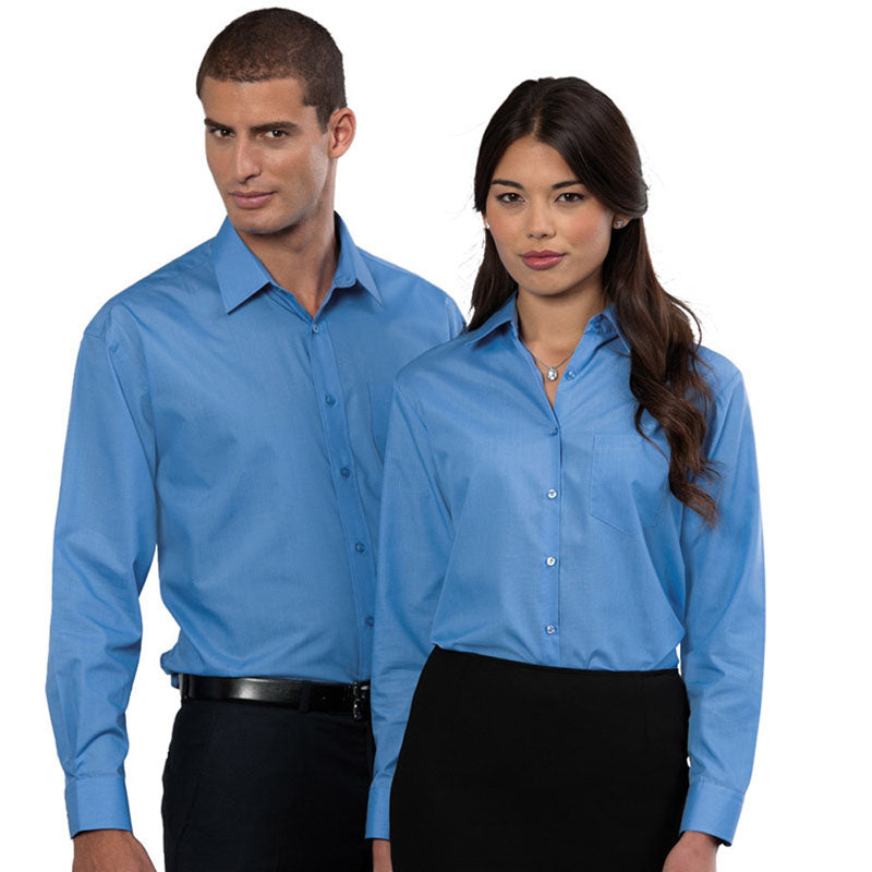 Russell Collection Ladies Long Sleeve Poly Cotton Easycare Poplin Shirt